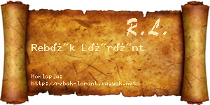 Rebák Lóránt névjegykártya